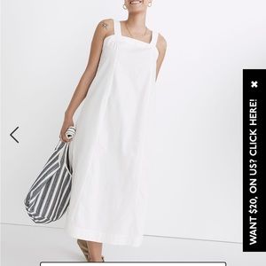 Madewell Linen-Cotton Princess-Seamed Midi Dress